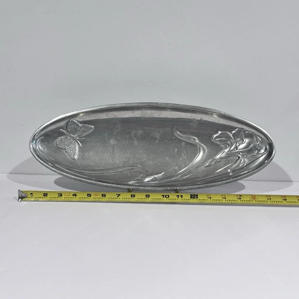 Lenox Butterfly‎ Meadow Aluminum Bread Tray Display Piece Raised Design 17.5